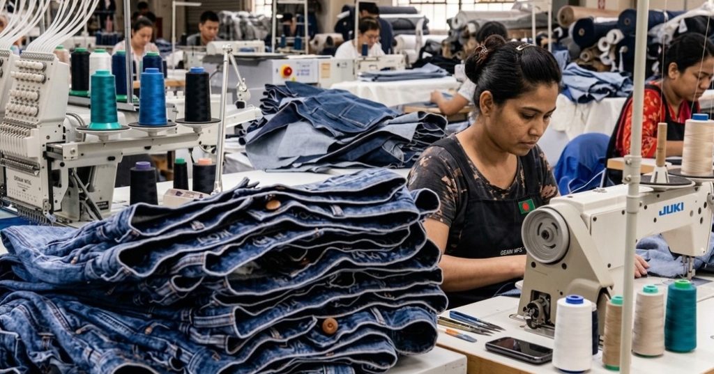 industrial sewing machines jeans production