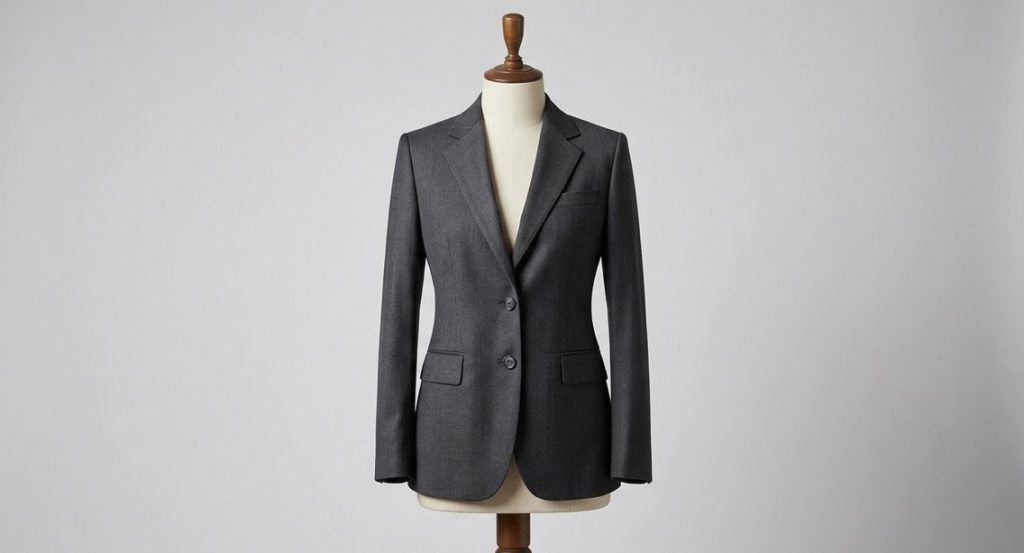 Formal ladies blazer in charcoal grey